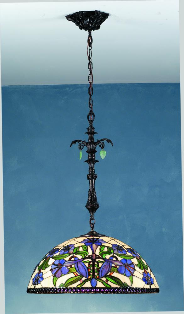 22" Wide Nouveau Lily Pendant