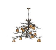 Meyda Green 110031 - 52" Wide Pine Branch Valley View 12 Light Chandelier