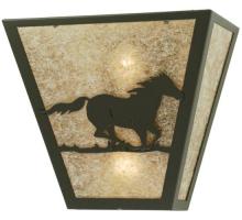 Meyda Green 112770 - 13" Wide Running Horses Wall Sconce