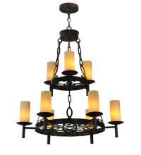 Meyda Green 126503 - 30" Wide Newcastle 9 Light Two Tier Chandelier