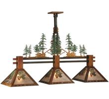 Meyda Green 130714 - 45"L Winter Pine Tall Pines 3 LT Island Pendant