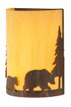 Meyda Green 143417 - 10"W Pine Tree and Bear Wall Sconce