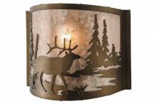 Meyda Green 148034 - 12" Wide Elk at Lake Wall Sconce