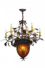 Meyda Green 149726 - 34" Wide Greenbriar Oak 9 Light Chandelier