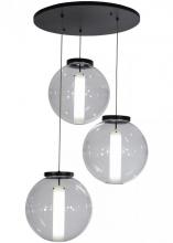 Meyda Green 152074 - 34"W Bola Cilindro 3 LT Cascading Pendant