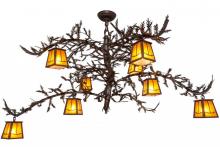 Meyda Green 158067 - 48" Wide Pine Branch Valley View 8 Light Chandelier