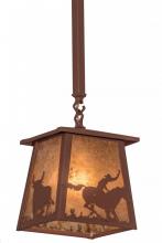 Meyda Green 169620 - 7"Sq Cowboy & Steer Pendant