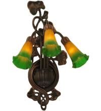 Meyda Green 17158 - 10.5"W Amber/Green Pond Lily 3 LT Wall Sconce