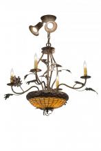 Meyda Green 174910 - 30"W Greenbriar Oak 4 LT Chandelier