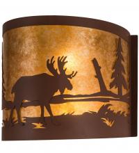 Meyda Green 200323 - 15" Wide Moose at Lake Wall Sconce