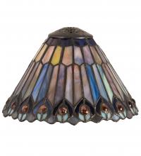 Meyda Green 21626 - 8" Wide Tiffany Jeweled Peacock Cone Shade