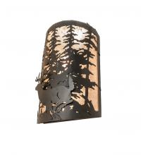 Meyda Green 251455 - 12" Wide Tall Pines Deer Wall Sconce