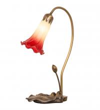 Meyda Green 251562 - 16" High Seafoam/Cranberry Tiffany Pond Lily Accent Lamp