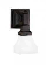 Meyda Green 27620 - 5"W Bungalow White Alabaster Swirl Wall Sconce