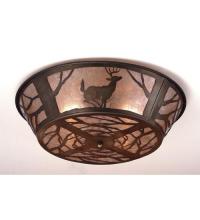 Meyda Green 51233 - 22"W Deer on the Loose Flushmount