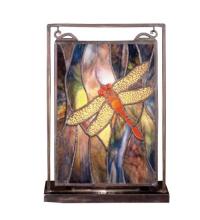 Meyda Green 56831 - 9.5"W X 10.5"H Dragonfly Lighted Mini Tabletop Window