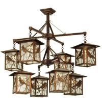 Meyda Green 69250 - 42" Wide Seneca Song Bird 8 Light Hanging Lantern Chandelier