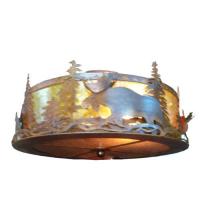 Meyda Green 77902 - 18.5" Wide Moose at Dusk Flushmount