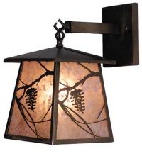 Meyda Green 82147 - 7.5"W Whispering Pines Lantern Wall Sconce