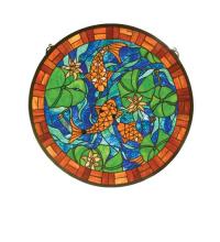 Meyda Green 82558 - 24"W X 24"H Koi Pond Lily Stained Glass Window