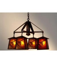 Meyda Green 98359 - 28" Wide Whispering Pines 4 LT Chandelier