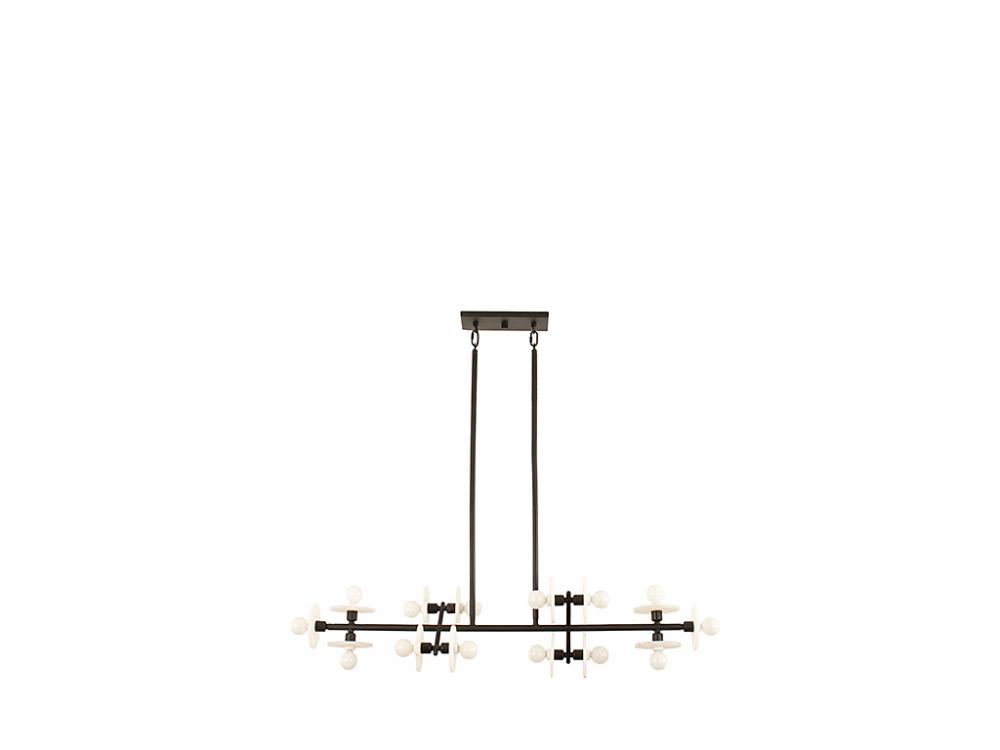 Amani 14-Light Linear Chandelier in Black Cashmere