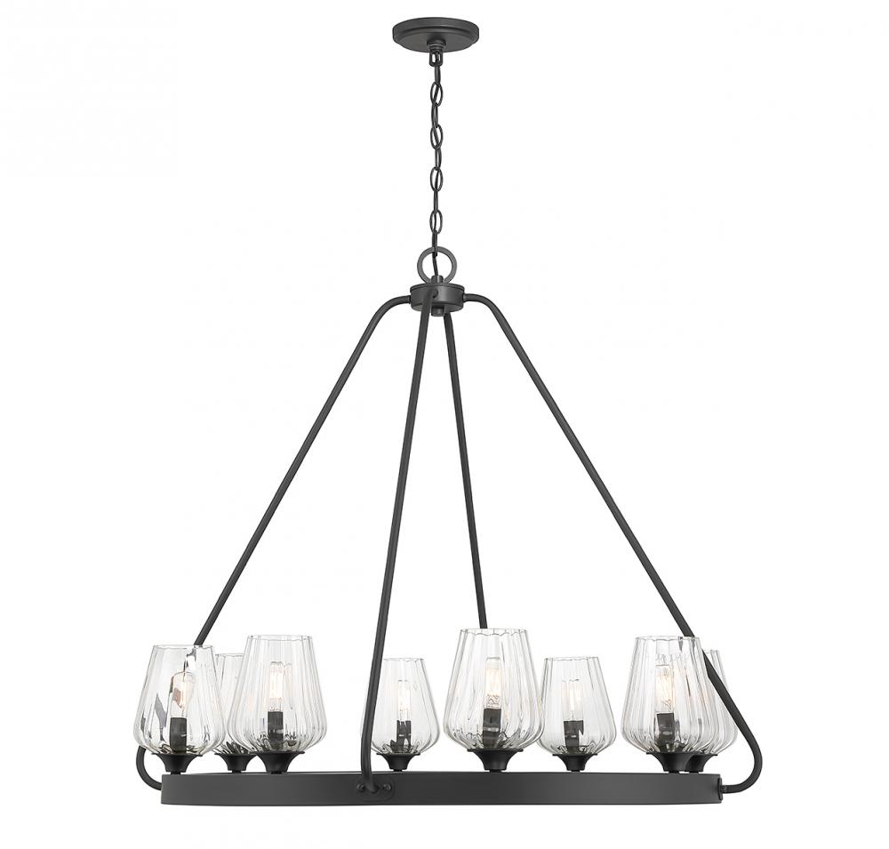 Carlton 8-Light Chandelier in Matte Black