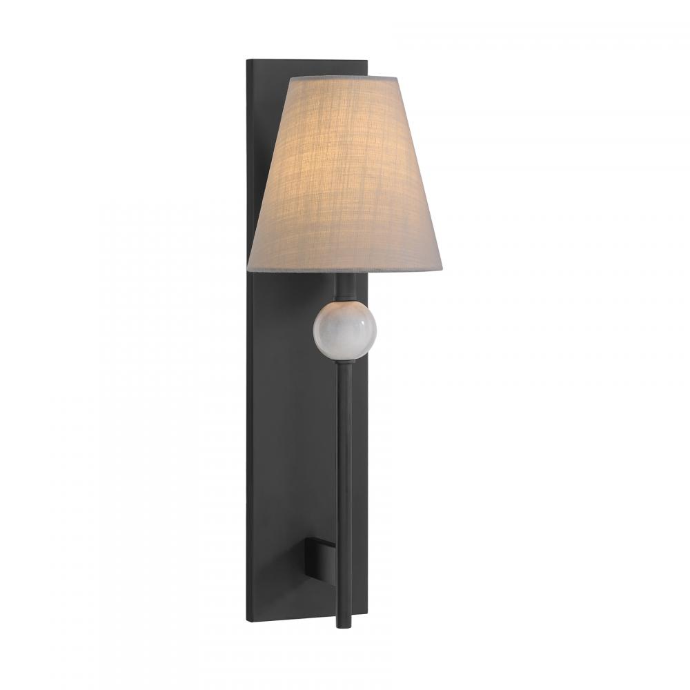 Travis 1-Light Wall Sconce in Matte Black