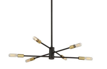 Savoy House 1-7000-6-77 - Lyrique 6-Light Chandelier in Bronze with Brass Accents