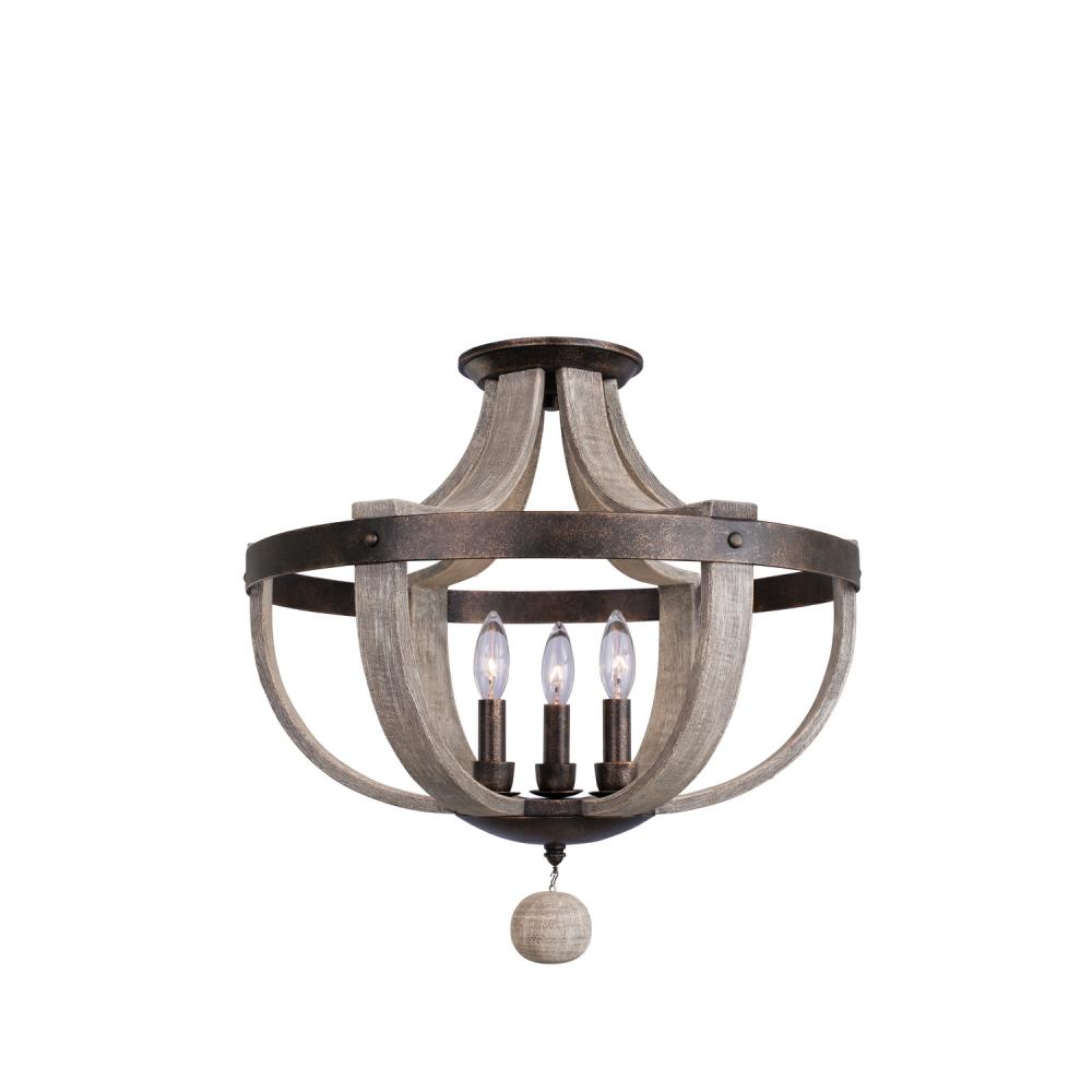 Harper 3 Light Semi Flush Mount