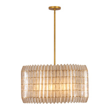 Kalco 522655OL - Fractal 28-in 8 Light (40-watt) Oxidized Gold Leaf Chandelier