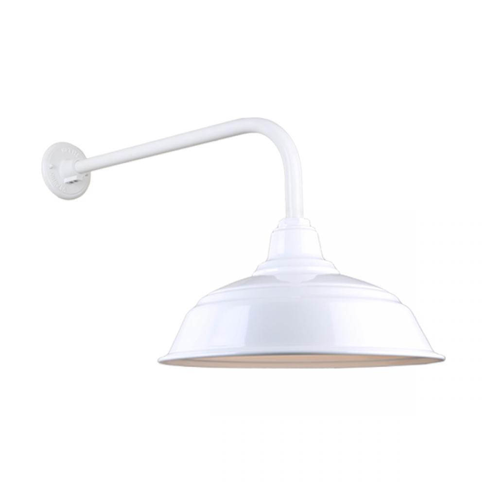 17" Gooseneck Light Warehouse Shade, QSNB-13 Arm