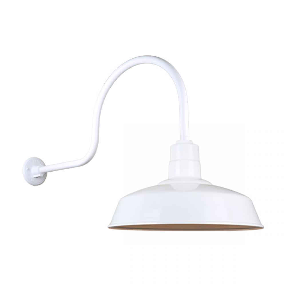 18" Gooseneck Light Warehouse Shade, QSNHL-C Arm