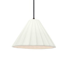 Justice Design Group CER-6600-BIS-MBLK-BKCD - Short Fluted 1-Light Pendant