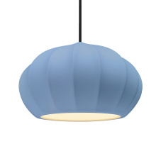 Justice Design Group CER-6605-SKBL-CROM-BKCD - Oval Fluted 1-Light Pendant