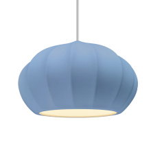 Justice Design Group CER-6605-SKBL-NCKL-WTCD - Oval Fluted 1-Light Pendant