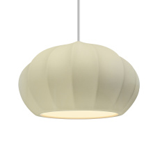 Justice Design Group CER-6605-VAN-MBLK-WTCD - Oval Fluted 1-Light Pendant