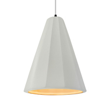 Justice Design Group CER-6607-MTGD-MBLK-WTCD - Tall Fluted 1-Light Pendant