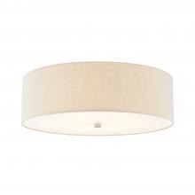 Justice Design Group FAB-9732-CREM-NCKL - Classic 25" Drum Flush-Mount