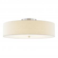 Justice Design Group FAB-9763-CREM-NCKL - Classic 30" Drum Semi-Flush