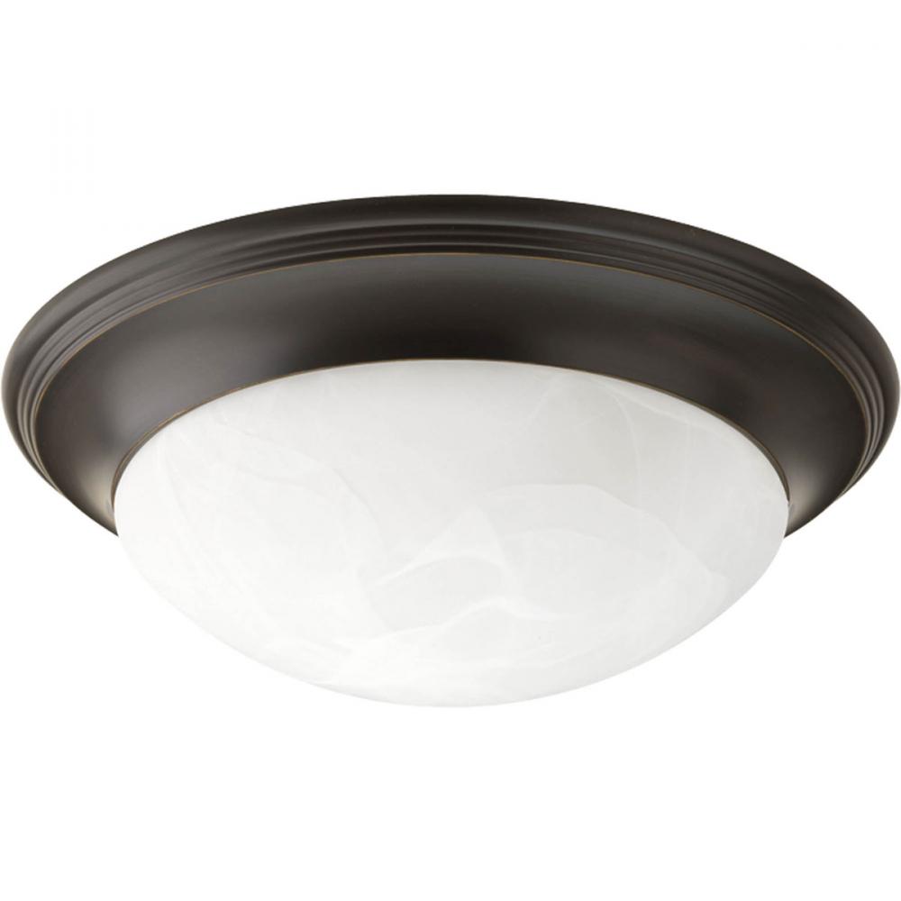 Three-Light Alabaster Glass 16-5/8" Close-to-Ceiling