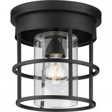 Progress P350236-31M - Burgess Collection One-Light Matte Black Modern Farmhouse Flush Mount