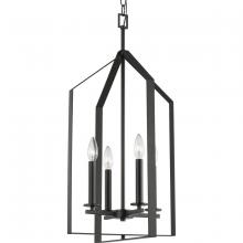 Progress P500432-31M - Vertex Collection Four-Light Matte Black Contemporary Foyer Light