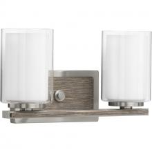 Progress P300216-009 - Mast Collection Two-Light Brushed Nickel Clear Glass Coastal Bath Vanity Light