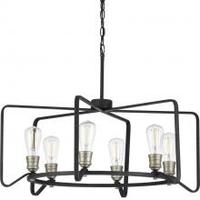 Progress P400154-071 - Foster Collection Six-Light Gilded Iron Farmhouse Chandelier Light