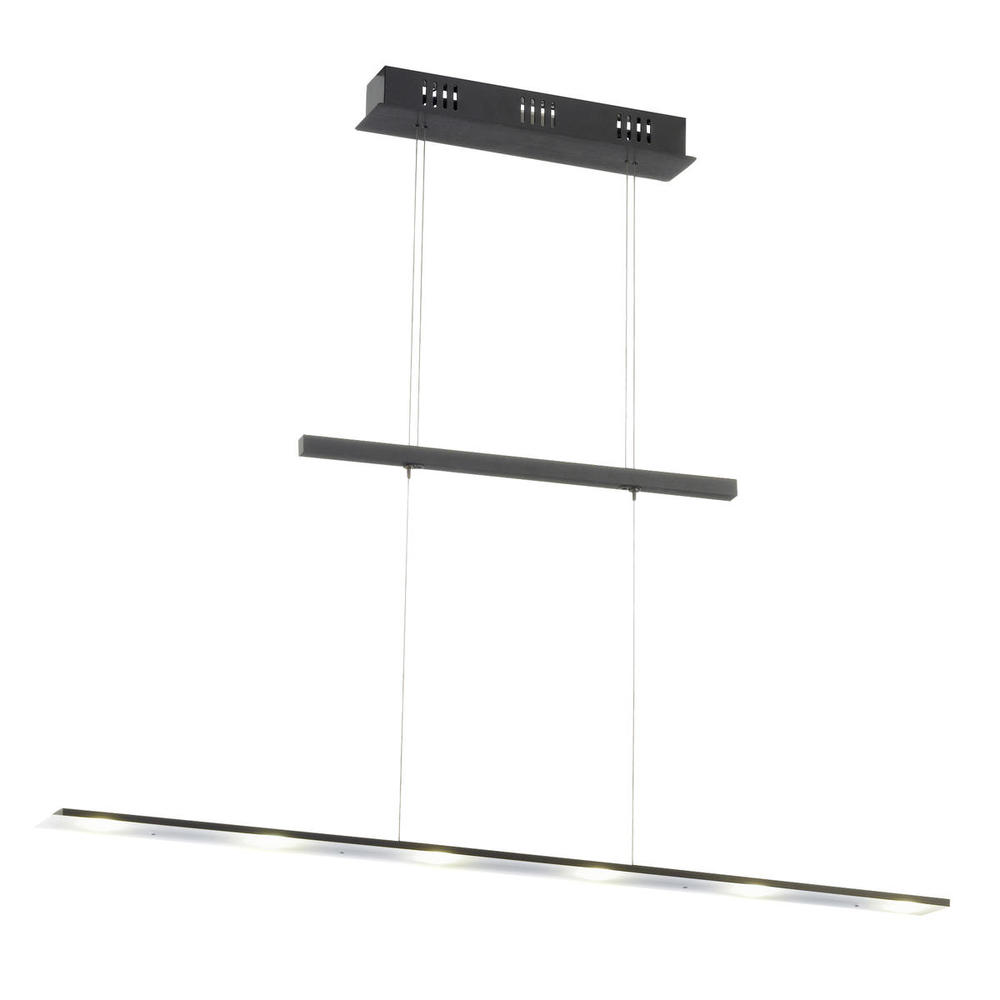 5x4.8W LED Linear Adjustable Pendant w/ Black  Finish & Satin Glass