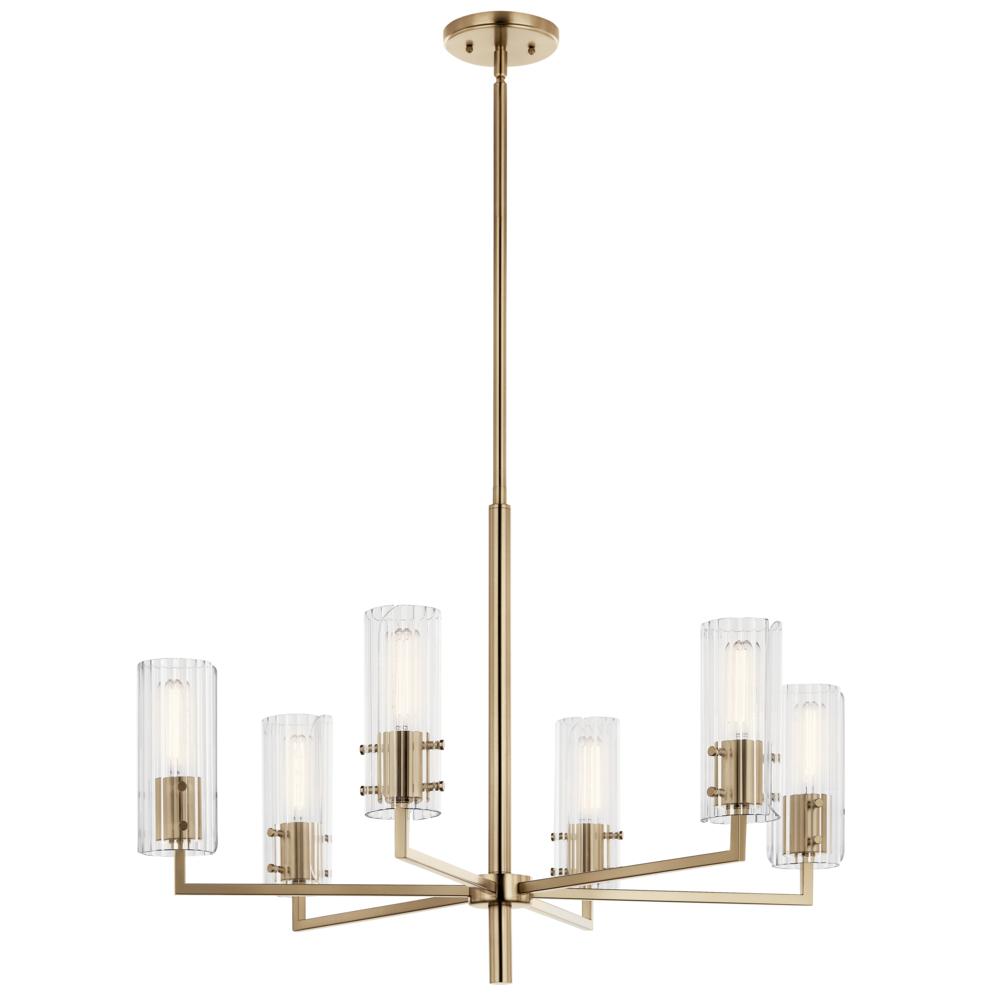 Velestino 30.25" 6-Light Chandelier in Champagne Bronze