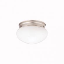 Kichler 206NI - Ceiling Space 7.5" 1 Light Flush Mount with White Globe in Brushed Nickel