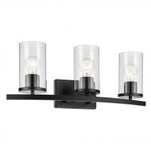 Kichler 45497BKCLR - Crosby 23" 3-Light Vanity Light with Clear Glass in Black