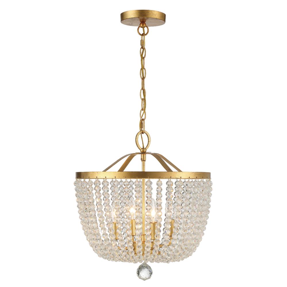 Rylee 4 Light Antique Gold Mini Chandelier